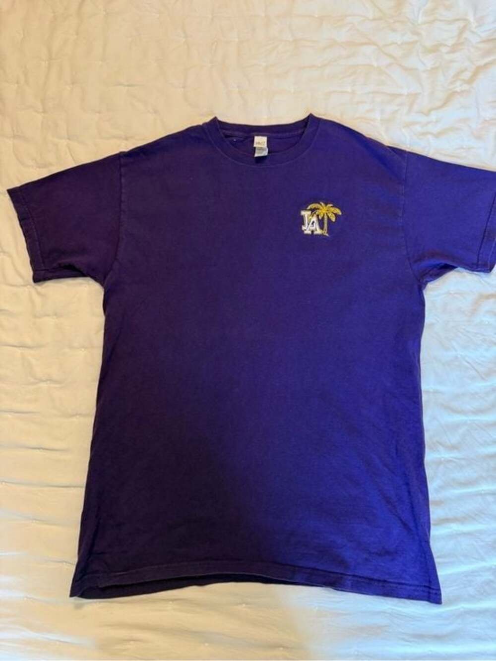 Purple Short-Sleeve Crewneck T-Shirt with Palm Logo